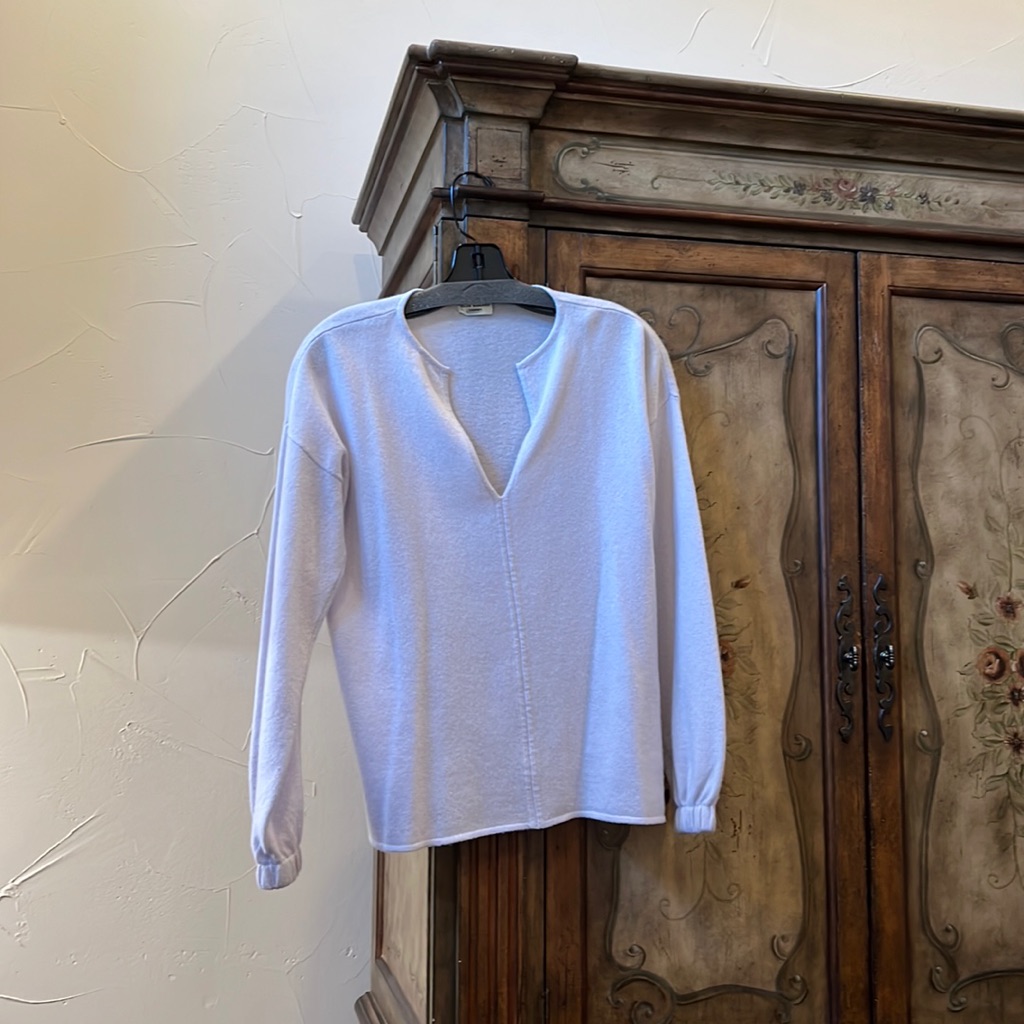 Club Monaco Super V-Neck Elevasti C Cuff Cashmere Sweater Size Small